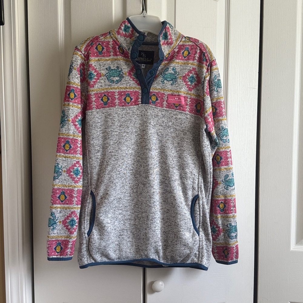 Simply Southern Pink and Gray Sweatshirt
